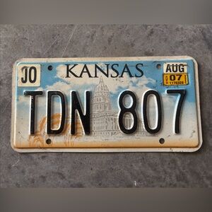 Kansas KS Johnson County 2000’s 2007 License Plate TDN 807